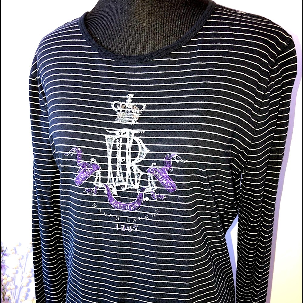 Ralph Lauren Logo Striped Top